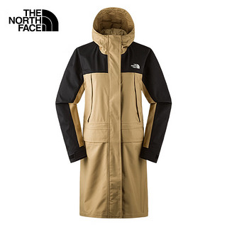 The North Face北面冲锋衣女款春季新款户外登山服防风保暖防水透气中长款外套 QV2/卡其色