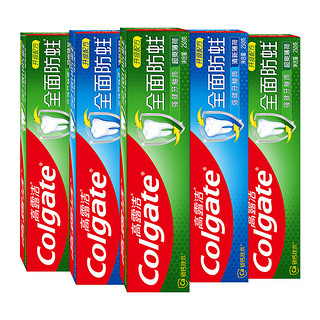 88VIP：Colgate 高露洁 全面防蛀清爽薄荷牙膏250g*5支强健牙釉质口气请新家庭装