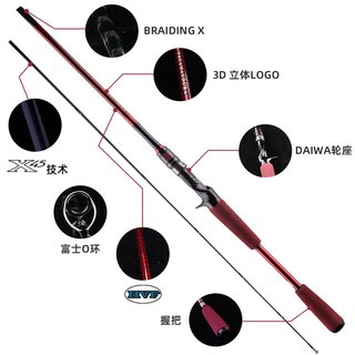 DAIWA 达亿瓦 22SALAMANDURA MX 火蜥蜴路亚竿翘嘴鲈鱼杆 远投竿 2.44m S80M-2