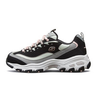 斯凯奇（Skechers）女鞋秋冬季复古厚底撞色增高老爹鞋奶茶熊猫鞋百搭运动休闲鞋 黑糖牛乳/BKGY 36.5