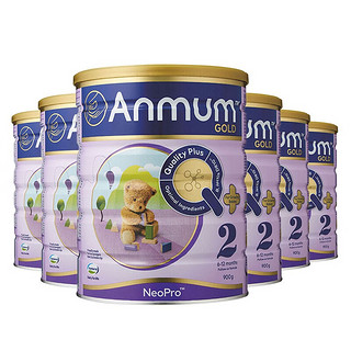 安满（Anmum）2段奶粉较大婴儿配方奶粉（6-12月）900g*6罐 新西兰 2段整箱(6-12个月）900g*6罐