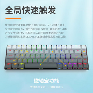 REDRAGON 红龙 M68 68键 有线机械键盘 白黑 磁轴 RGB