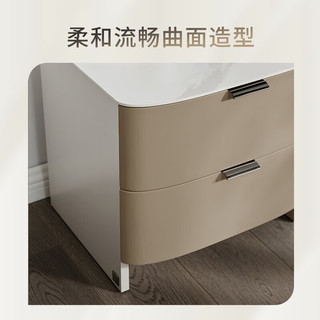 顾家家居 KUKA 床头柜 现代百搭卧室家具大容量设计感床头柜PT7825G【采】 春节后发货卡其灰