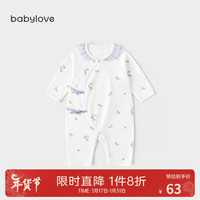 babylove婴儿连体衣春夏款女宝宝哈衣居家爬服新生儿衣服和尚服