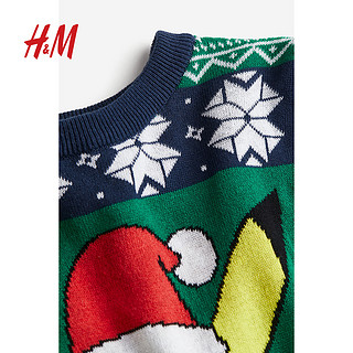 H&M HM童装男童儿童针织衫冬季棉质蜘蛛侠卡通印花休闲套衫1110476