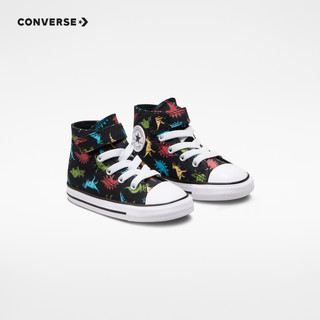 converse匡威儿童高帮帆布鞋2024春季魔术贴婴童洋气休闲童鞋