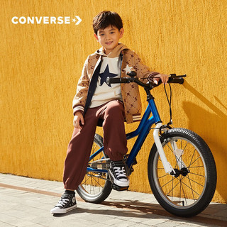 匡威（Converse）匡威儿童鞋小童秋款男童女童魔术贴中帮帆布鞋 黑 32