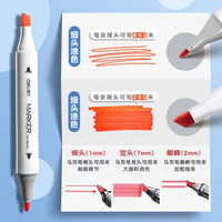 deli 得力 油性马克笔24色美术80色儿童彩色双头水彩笔动漫绘画60色小水性无毒可水洗画画笔幼儿园套装