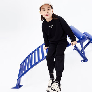 little MO&Co.两件套亲子装 little moco童装24春装男女童长袖卫衣卫裤套装 黑色  110/56