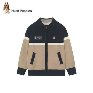 暇步士（Hush Puppies）童装儿童男大童开身线衣时尚休闲舒适 勃艮第酒红 160cm(偏大一码)