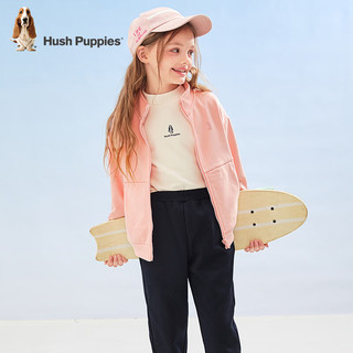 暇步士（Hush Puppies）童装儿童女童经典款秋冬休闲两件套一体绒套装保暖舒适 粉艾尔 150cm