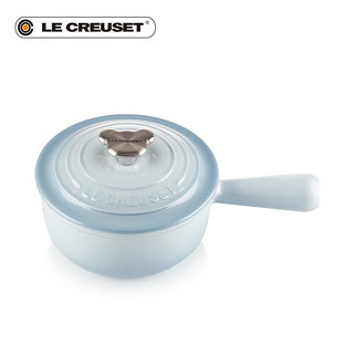 酷彩（Le Creuset）法国珐琅铸铁酱汁锅16.cm单柄辅食奶锅炖汤  水晶蓝 16.cm