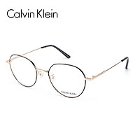 Calvin Klein近视眼镜框 多边形金属文艺复古大脸眼镜架可配镜片 20125A 717-黑金色镜框