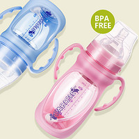 BABISIL 贝儿欣 新生婴幼儿奶瓶吸管玻璃个月宝宝防摔保护套把手以上宽口径