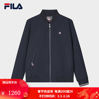 FILA 斐乐男士梭织外套2024春时尚简约基础商务休闲上衣 传奇蓝-NV 185/104A/XXL