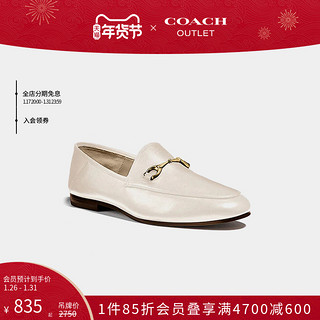 COACH 蔻驰 女士低跟乐福鞋 FG3110 白色 37.5