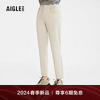 AIGLE艾高直筒长裤2024年早春女士WR防泼水户外运动休闲时尚 貂杏色 AW331 38(165/74A)