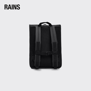 Rains 卷盖背包男士双肩包 防水骑行背包电脑包女Rolltop Rucksack 黑色