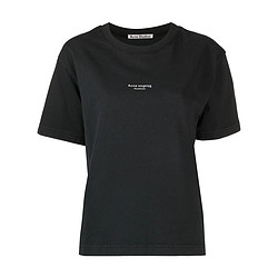 Acne Studios 女士黑色徽標印花半袖T恤