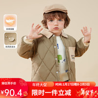 贝贝怡棉服男童加厚外套儿童夹棉衣小童保暖棉袄冬装 军绿色 90cm