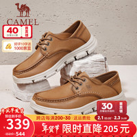 骆驼(CAMEL)男鞋春季新款复古轻软底真牛皮鞋防滑缓震耐磨经典商务休闲鞋男士 G14S307051