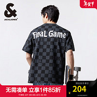 杰克琼斯 杰克·琼斯(JACK&JONES)男装春短袖T恤男潮休闲棋盘格宽松纯棉半袖