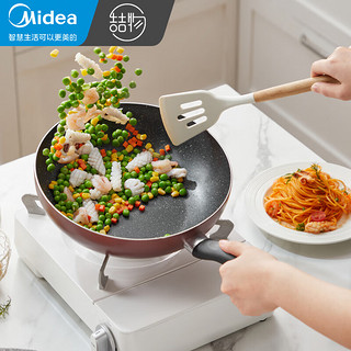 Midea 美的 炒锅不粘锅麦饭石色涂层锅炒菜锅煎炒锅 家用CJ28Wok302ZG