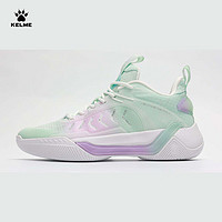 卡尔美（KELME）篮球鞋男防滑缓震透气舒适比赛训练运动鞋 星空薄荷绿紫 42