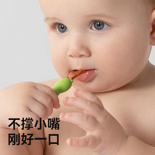 taoqibaby宝宝勺子自主进食婴儿学吃饭训练勺1岁辅食儿童餐具叉勺 白色修狗-PPSU-赠收纳盒