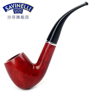 沙芬（SAVINELLI）意大利高档手工石楠木烟斗男士  彩虹606 大号 撞球式弯斗