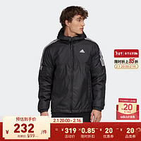 adidas 阿迪达斯 官方轻运动男装运动休闲户外保暖连帽棉服GH4601 黑色 A/XS