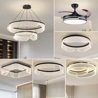 灯宴客厅吊灯轻奢现代简约2023高端大气客厅大灯北欧中山灯具套餐 套餐19 客厅餐厅/无极三色+遥控