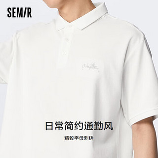 森马（Semir）POLO衫男夏季舒适通勤潮流休闲风商务短袖上衣109323115104 XL 本白