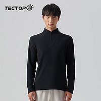 TECTOP 探拓 抓绒衣男户外防风保暖立领柔软舒适  45ZR 经典黑 L