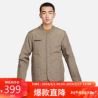 NIKE 耐克 棉服夹克男立领拒水NSW PADDED外套FB1909-031橄榄灰色