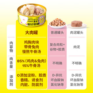 疯狂小狗 宠物狗狗零食狗罐头湿粮兔肉鸡胸肉 骨汤大肉罐100g*8