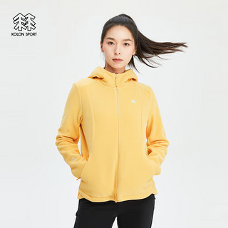 KOLON SPORT可隆女士连帽抓绒夹克 麦色CN 180/2XL