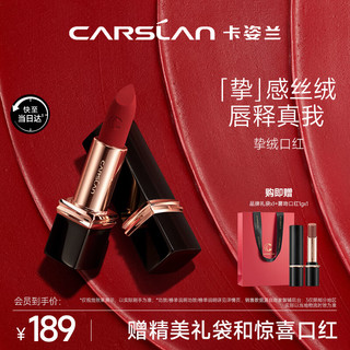 CARSLAN 卡姿兰 挚绒唇膏丝绒小黑管口红哑光显白不易掉色02率直4g新年 02率直