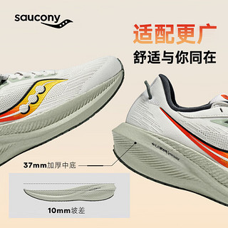 saucony 索康尼 胜利21专业缓震跑鞋男跑步鞋训练运动鞋灰黄42