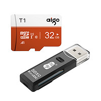 aigo 爱国者 32GB TF（MicroSD）高速存储卡+川宇多功能二合一高速读卡器支持SD/TF