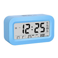 北极星（POLARIS）闹钟 多功能钟表背光电子钟床头钟时钟温度 电池款蓝色 蓝色【电池款】