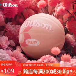 wilson威尔胜mvp彩色涂鸦爱心粉色耐磨橡胶室内外成人标准7号篮球粉色