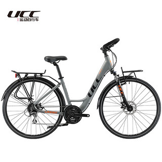 UCC运动自行车兰蒂斯旅行车长途自行车铝合金车架禧玛诺变速700C轮组 拂晓灰 15寸 700C