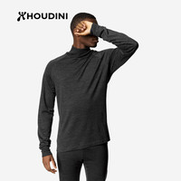 HOUDINI胡丁尼 Activist 积极 男款户外保暖舒适美利奴羊毛长袖T恤 True Black(黑色、真黑) S