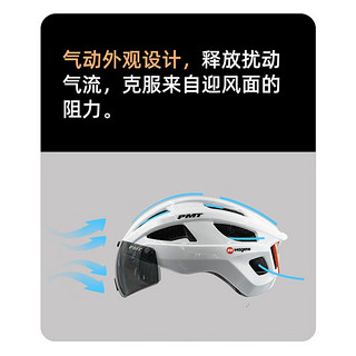 迈金PMT联名骑行头盔带风镜山地公路自行车一体成型帽骑行装备 亮白色+茶色镜片（白天使用）L码
