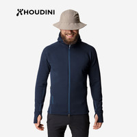 HOUDINI胡丁尼 Power Houdi 魔术大师 男款户外保暖舒适弹力抓绒带帽外套 【男款】幻象蓝 M