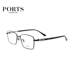 PORTS 宝姿 光学眼镜架男款休闲简约黑色镜框可配近视镜片 POM62301