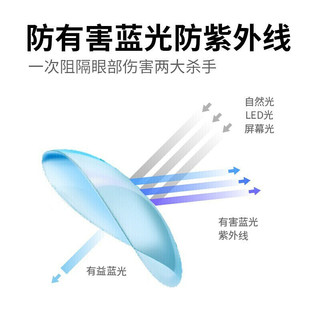 海昌 HYDRON H2O 3C BLUE防蓝光隐形眼镜透明片月抛6片装 600度