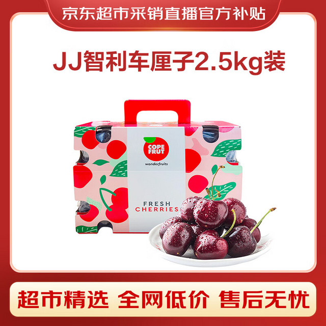 巨钻 大樱桃进口智利车厘子大樱桃水果礼盒应季新鲜现货 JJ(28-30mm)(中果自吃推荐) 5斤(原箱礼盒)