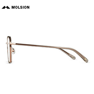 陌森（Molsion）眼镜肖战同款潮流镜框可配度数MJ6188 B21单镜框 B21玫瑰金|透茶棕